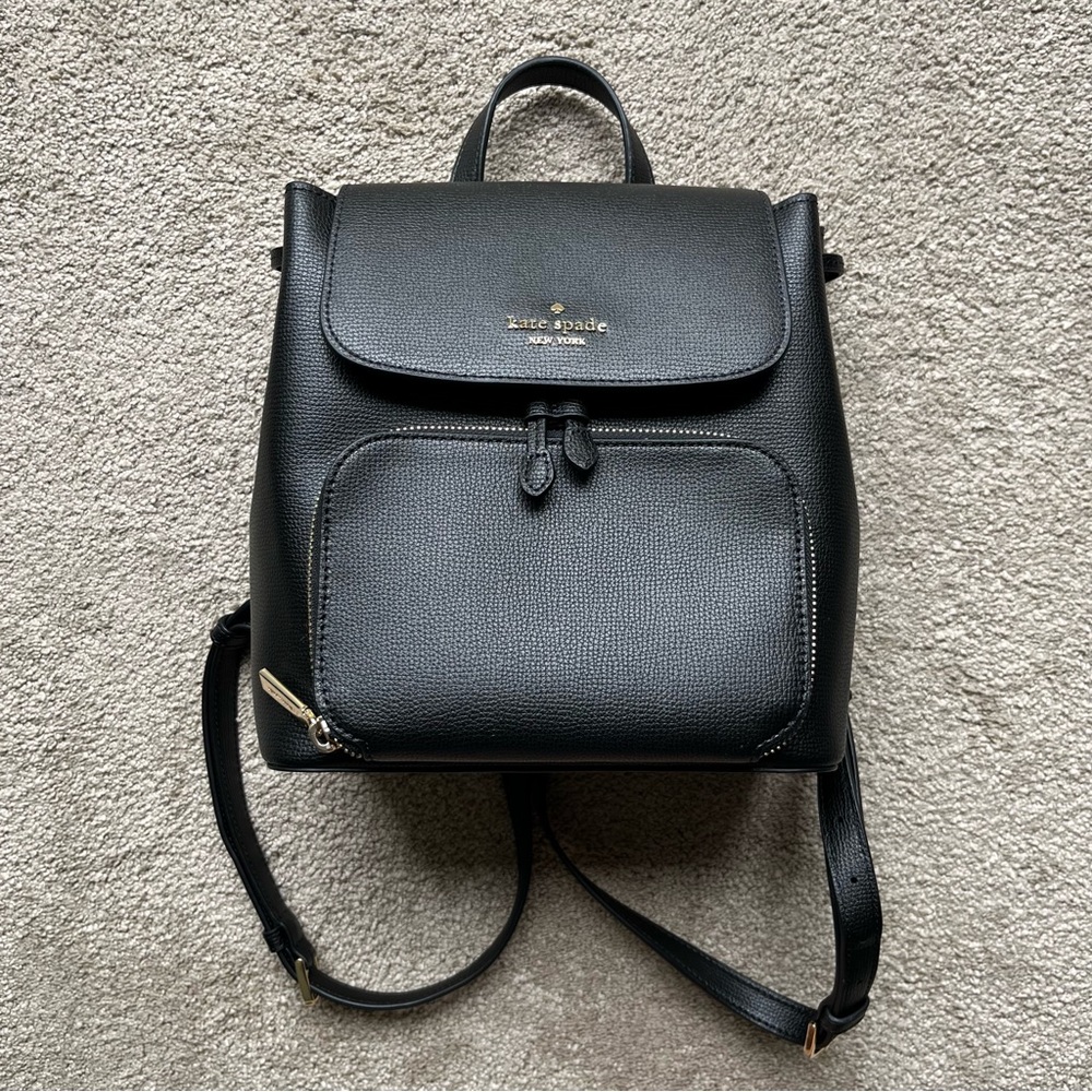 Kate Spade Black Leather Backpack